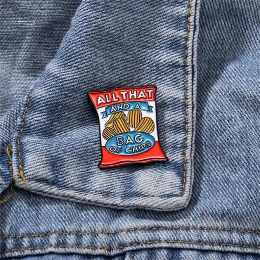 Red white blue All That bag of chips enamel pin backpack clothes bag hat denim